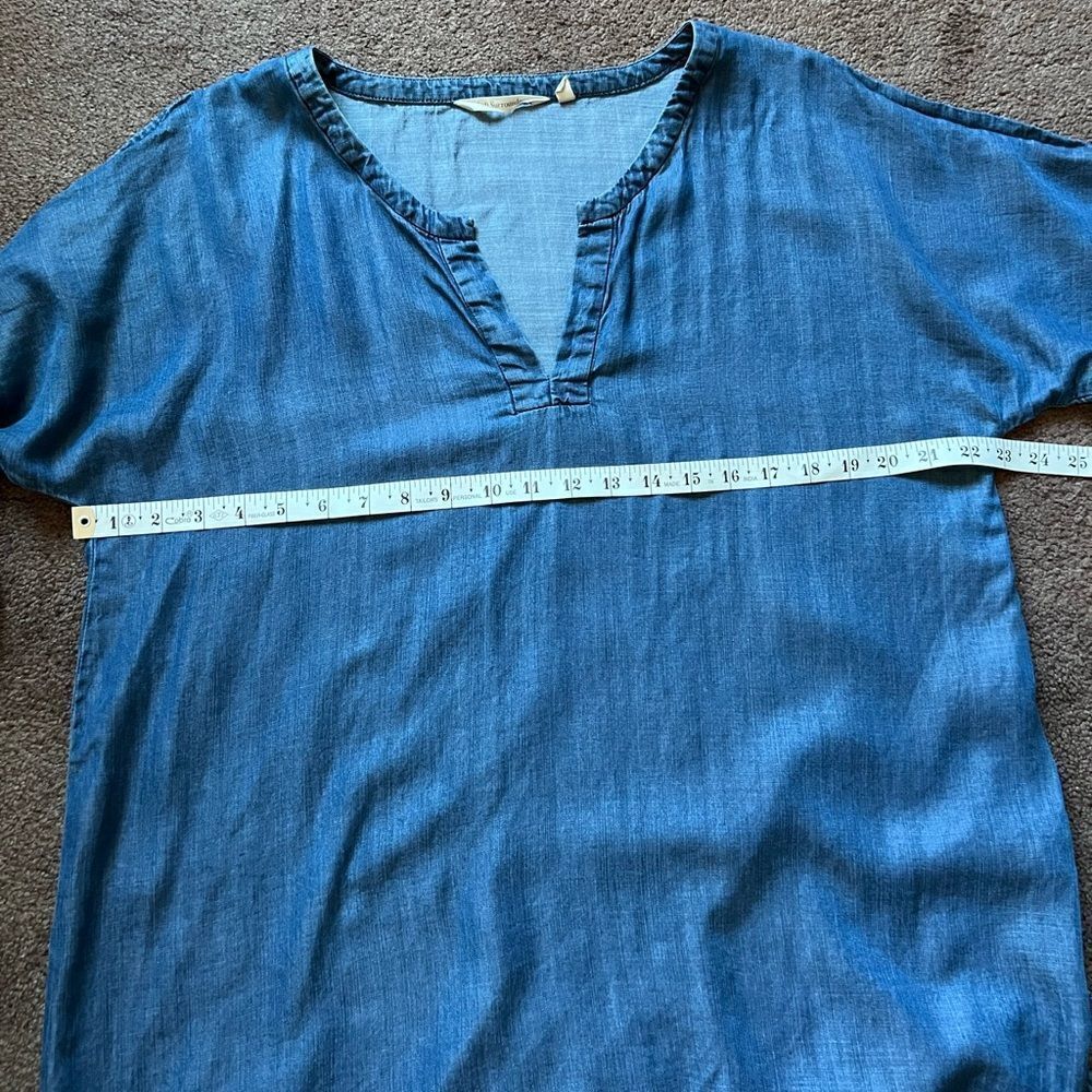 Soft Surroundings Chambray Split Sleeve Tunic Top - image 10